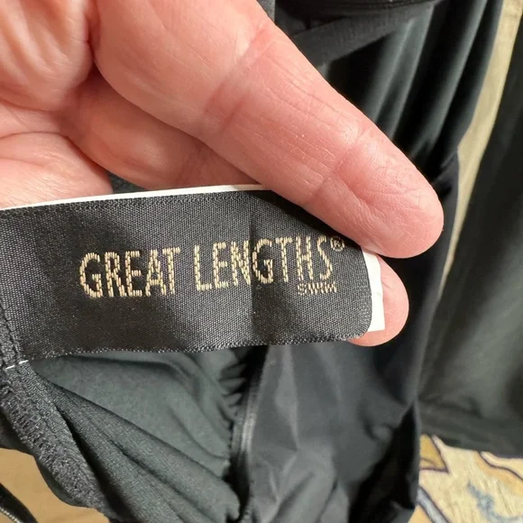 NWT Great Lengths Black One pc Swimsuit built in skirt Extra Length Plus size 22 - Picture 10 of 13
